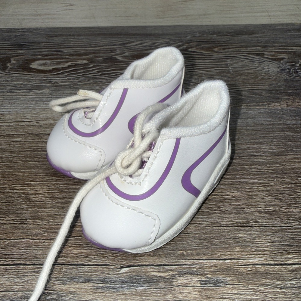 American Girl Doll Purple and White Cheer Sneakers Just Like You (A20-05)